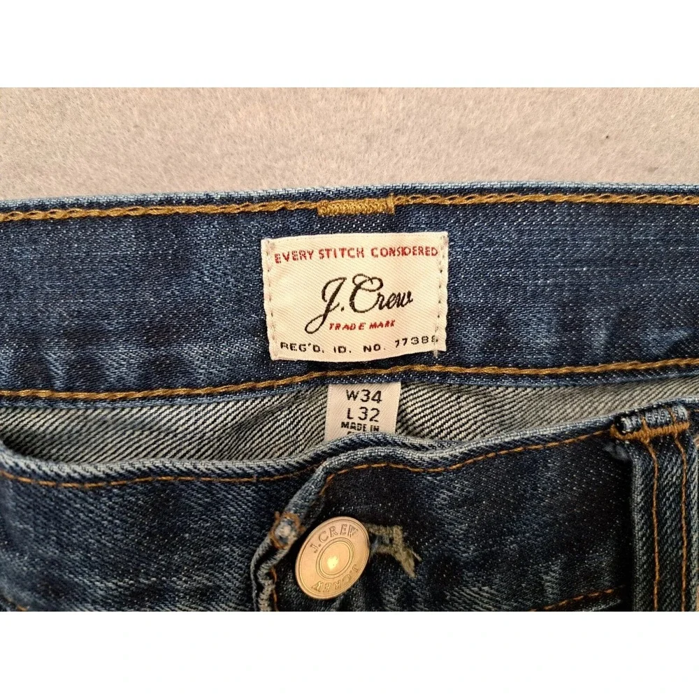 J Crew Pants Mens Blue Denim Jeans Style 770 Straight Men 34x32 (Measures 36x31)